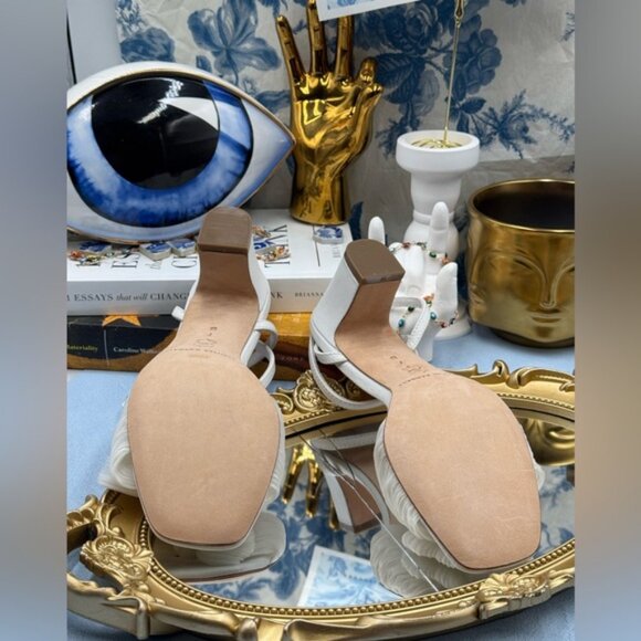 🆕 LOEFFLER RANDALL 🧿 NWOT Kimora White Pleated Bow Heel, Sz 6 - Picture 15 of 16